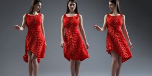 3D друк одягу: чудова яскраво-червона сукня для прихильниць бути в тренді